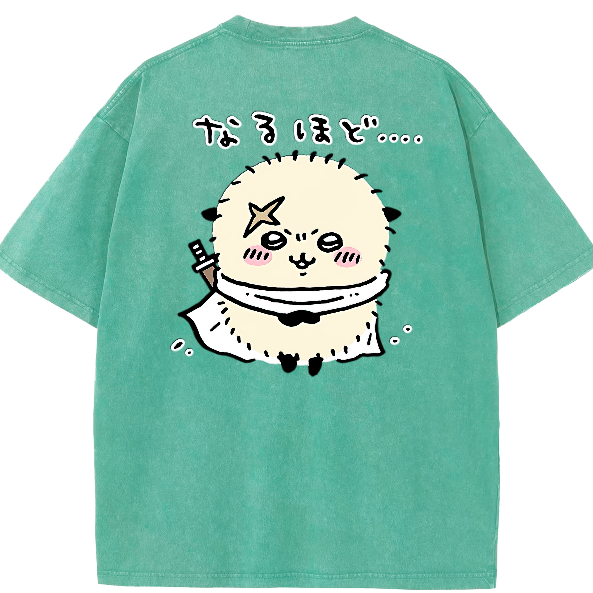 （画像用） ちいかわ ラッコ Chii-kawa Sea otter 綿100% ヴィンテージ風 半袖Tシャツ（背面プリント）
